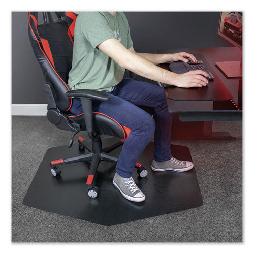 Game Zone Chair Mat, For Hard Floor/medium Pile Carpet, 42 X 46, Black