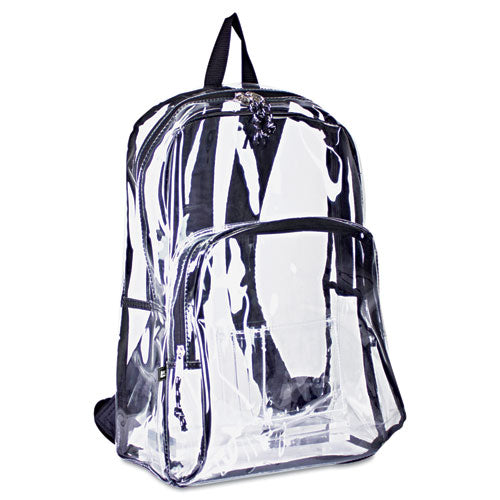 Backpack, Pvc, 12.5 X 5.5 X 17.5, Clear/black