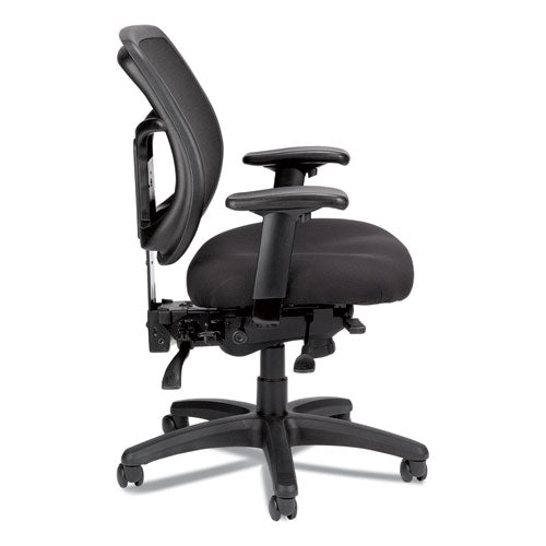 Apollo Multi-function Mesh Task Chair, Supports Up To 250 Lb, 18.9" To 22.4" Seat Height, Silver Seat/back, Black Base