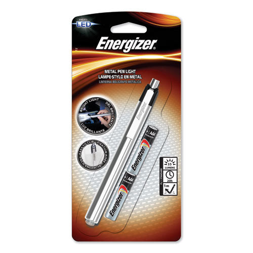 Led Pen Light, 2 Aaa Batteries (included), Silver/black