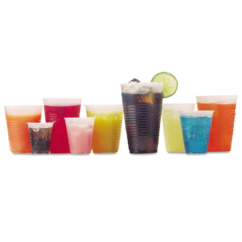 Rk Ribbed Cold Drink Cups, 12 Oz, Translucent, 50/sleeve, 20 Sleeves/carton