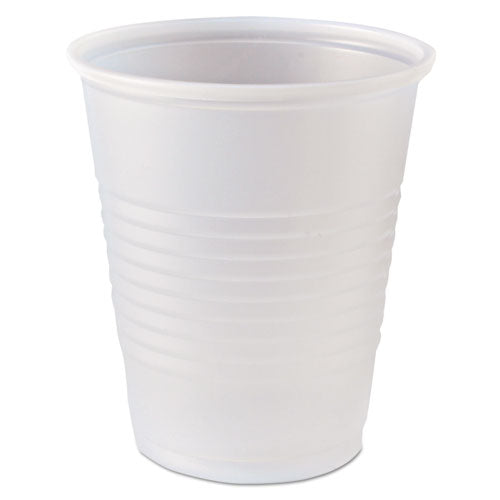 Rk Ribbed Cold Drink Cups, 5 Oz, Clear, 100/bag, 25 Bags/carton