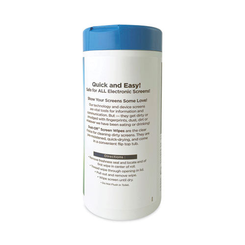 Premoistened Monitor Cleaning Wipes, Cloth, 5 X 7, 80/tub