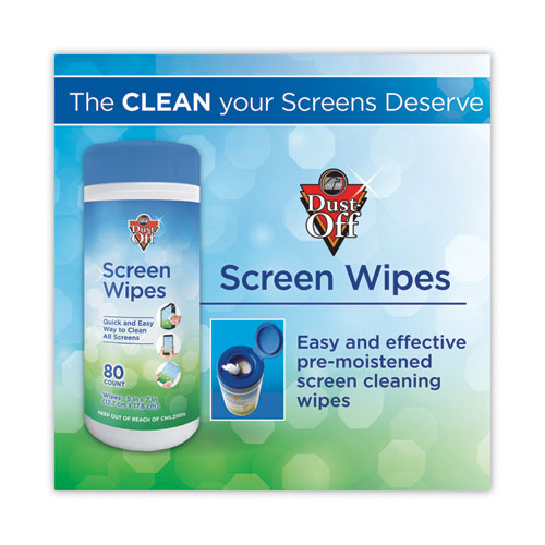 Premoistened Monitor Cleaning Wipes, Cloth, 5 X 7, 80/tub