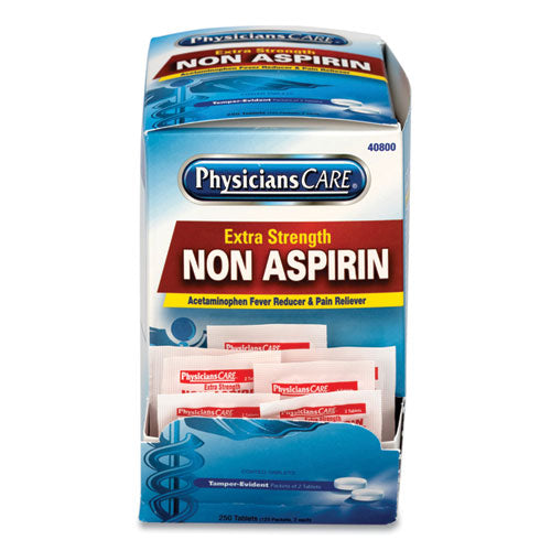 Pain Relievers/medicines, Xstrength Non-aspirin Acetaminophen, 2/packet, 125 Packets/box
