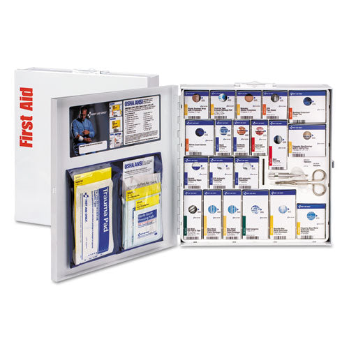 Ansi 2015 Smartcompliance Food Service First Aid Kit, W/o Medication, 50 People, 260 Pieces, Metal Case