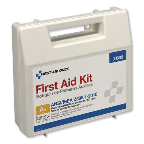 Ansi 2015 Compliant Class A+ Type I And Ii First Aid Kit For 25 People, 141 Pieces, Plastic Case