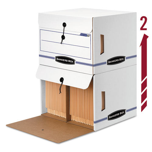 Side-tab Storage Boxes, Letter Files, White/blue, 12/carton