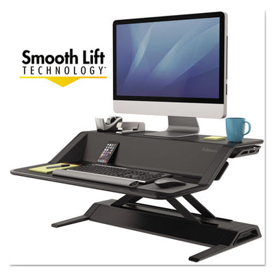Lotus Sit-stands Workstation, 32.75" X 24.25" X 5.5" To 22.5", Black