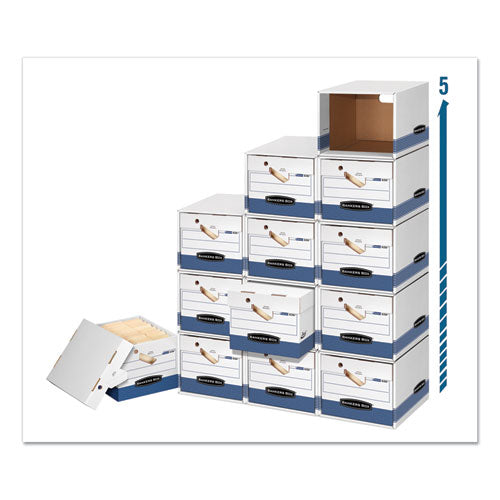 Presto Ergonomic Design Storage Boxes, Letter/legal Files, 12.88" X 16.5" X 10.38", White/blue, 12/carton