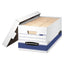 Stor/file Medium-duty Storage Boxes, Legal Files, 15.88" X 25.38" X 10.25", White/blue, 4/carton