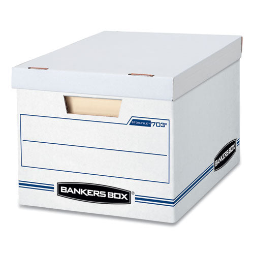 Stor/file Basic-duty Storage Boxes, Letter/legal Files, 12.5" X 16.25" X 10.5", White/blue, 12/carton