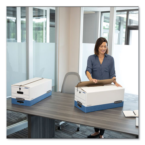 Stor/file Medium-duty Strength Storage Boxes, Legal Files, 15.25" X 24.13" X 10.75", White/blue, 12/carton