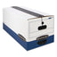 Liberty Plus Heavy-duty Strength Storage Boxes, Legal Files, 15.25" X 24.13" X 10.75", White/blue, 12/carton