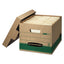Stor/file Medium-duty 100% Recycled Storage Boxes, Letter Files, 12.88" X 25.38" X 10.25", Kraft/green, 12/carton