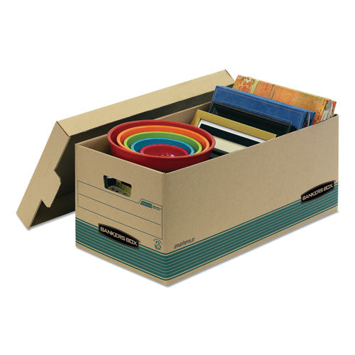 Stor/file Medium-duty 100% Recycled Storage Boxes, Legal Files, 15.88" X 25.38" X 10.25", Kraft/green, 12/carton