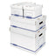 Organizer Storage Boxes, X-large, 12.75" X 16.5" X 10.5", White/blue, 12/carton