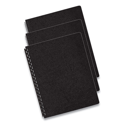 Expressions Classic Grain Texture Presentation Covers For Binding Systems, Black, 11.25 X 8.75, Unpunched, 200/pack