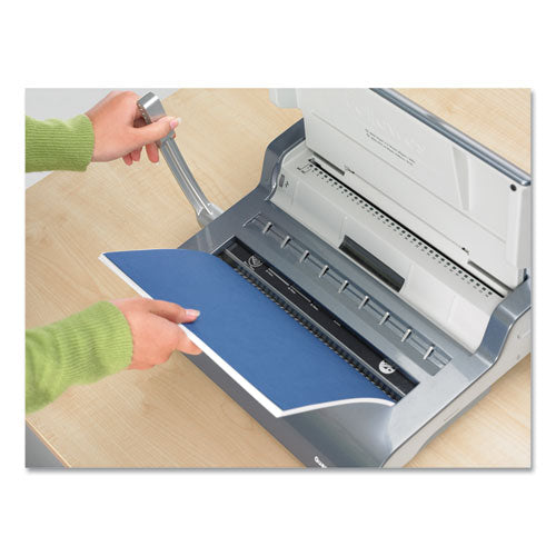 Quasar Manual Wire Binding Machine, 130 Sheets, 8.13 X 15.38 X 5.13, Metallic Gray