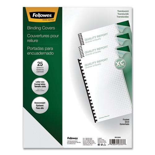 Futura Presentation Covers For Binding Systems, Frost, 11 X 8.5, Unpunched, 25/pack