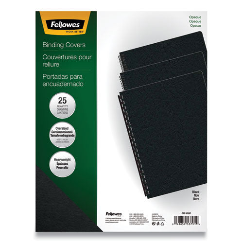 Futura Presentation Covers For Binding Systems, Opaque Black, 11.25 X 8.75, Unpunched, 25/pack