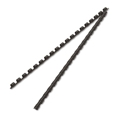 Plastic Comb Bindings, 1/4" Diameter, 20 Sheet Capacity, Black, 25/pack