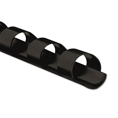 Plastic Comb Bindings, 1/4" Diameter, 20 Sheet Capacity, Black, 25/pack