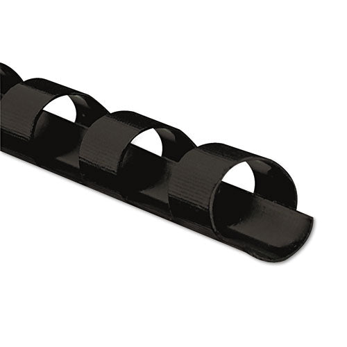 Plastic Comb Bindings, 3/8" Diameter, 55 Sheet Capacity, Black, 25/pack