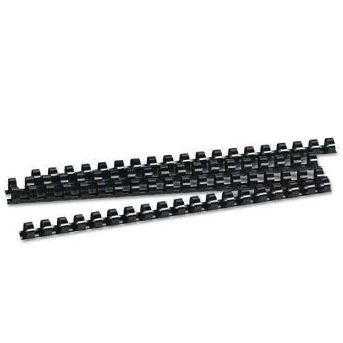 Plastic Comb Bindings, 1/2" Diameter, 90 Sheet Capacity, Black, 100/pack