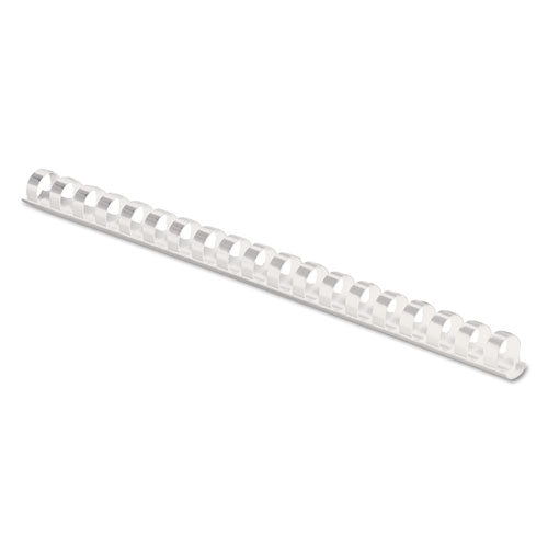 Plastic Comb Bindings, 3/8" Diameter, 55 Sheet Capacity, White, 100/pack