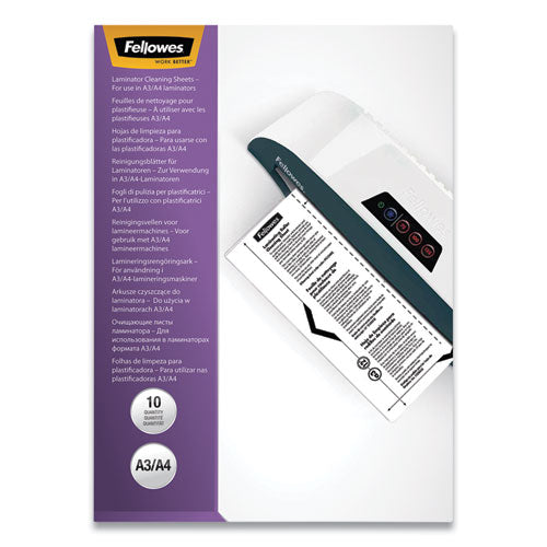 Laminator Cleaning Sheets, 3 To 10 Mil, 8.5" X 11", White, 10/pack