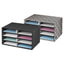Decorative Sorter, 8 Letter Compartments, 19.5 X 12.38 X 10.25, Black/white Brocade