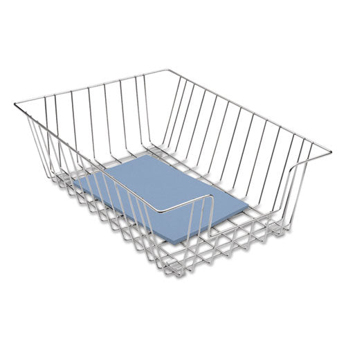 Wire Desk Tray Organizer, 1 Section, Legal Size Files, 12" X 16.5" X 5", Black