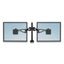 Professional Series Depth Adjustable Dual Monitor Arm, 360 Deg Rotation, 37 Deg Tilt, 360 Deg Pan, Black, Supports 24 Lb