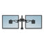 Professional Series Depth Adjustable Dual Monitor Arm, 360 Deg Rotation, 37 Deg Tilt, 360 Deg Pan, Black, Supports 24 Lb