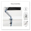 Platinum Series Single Monitor Arm, For 27" Monitors, 360 Deg Rotation, 45 Deg Tilt, 180 Deg Pan, Silver, Supports 20 Lb