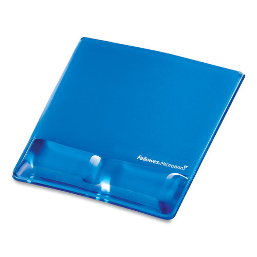Gel Wrist Support With Attached Mouse Pad, 8.25 X 9.87, Blue