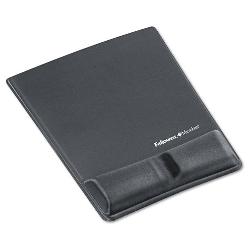 Memory Foam Wrist Support With Attached Mouse Pad, 8.25 X 9.87, Graphite