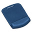 Plushtouch Mouse Pad With Wrist Rest, 7.25 X 9.37, Blue