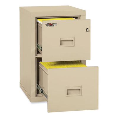 Compact Turtle Insulated Vertical File, 1-hour Fire, 2 Legal/letter File Drawers, Parchment, 17.75" X 22.13" X 27.75"