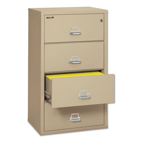 Insulated Lateral File, 4 Legal/letter-size File Drawers, Parchment, 31.13" X 22.13" X 52.75", 260 Lb Overall Capacity