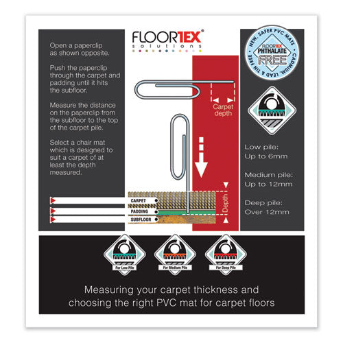 Cleartex Megamat Heavy-duty Polycarbonate Mat For Hard Floor/all Carpet, 46 X 60, Clear