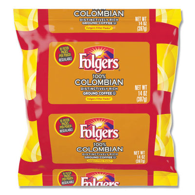 Coffee Filter Packs, 100% Colombian, 1.4 Oz Pack, 40/carton