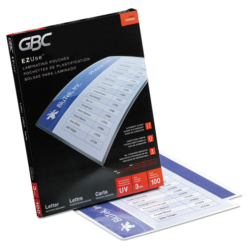 Ezuse Thermal Laminating Pouches, 10 Mil, 9" X 11.5", Gloss Clear, 50/box