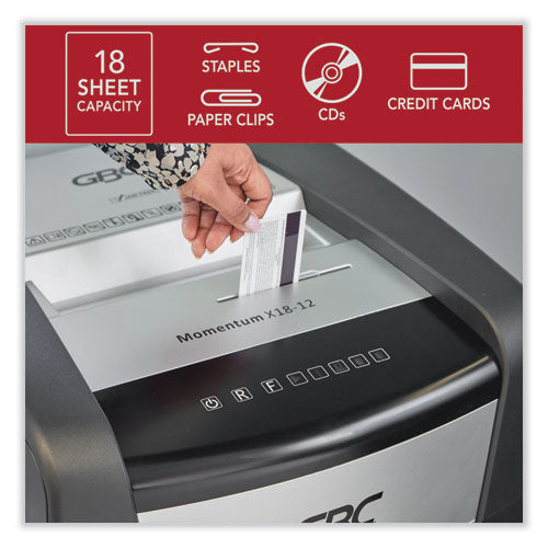 Momentum X18-22 Micro-cut P-4 Anti-jam Shredder, 18 Manual Sheet Capacity