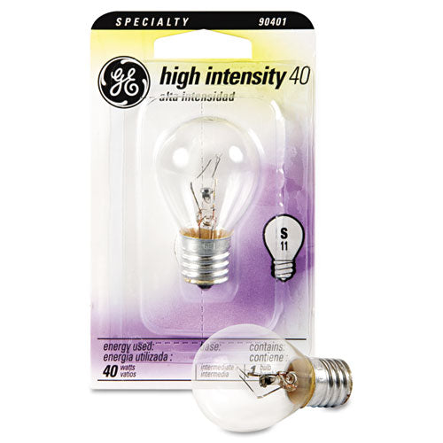 Incandescent S11 Appliance Light Bulb, 40 W, Clear