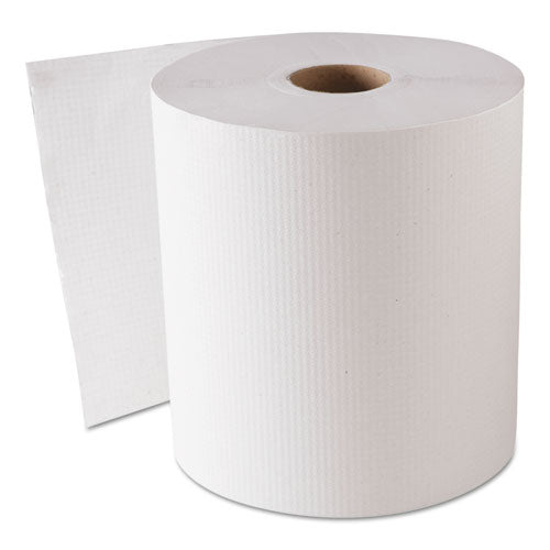 Hardwound Roll Towels, 8" X 800 Ft, White, 6 Rolls/carton