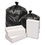 Waste Can Liners, 60 Gal, 1.6 Mil, 38" X 58", Black, 10 Bags/roll, 10 Rolls/carton