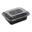 Food Container, 12 Oz, 5.78 X 4.52 X 2.24, Black/clear, Plastic, 150/carton