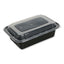Food Container, 16 Oz, 7.48 X 5.03 X 2.04, Black/clear, Plastic, 150/carton